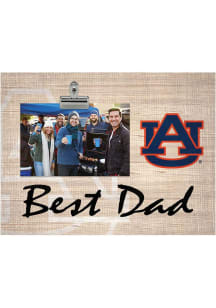 Auburn Tigers Best Dad Burlap Clip Picture Frame