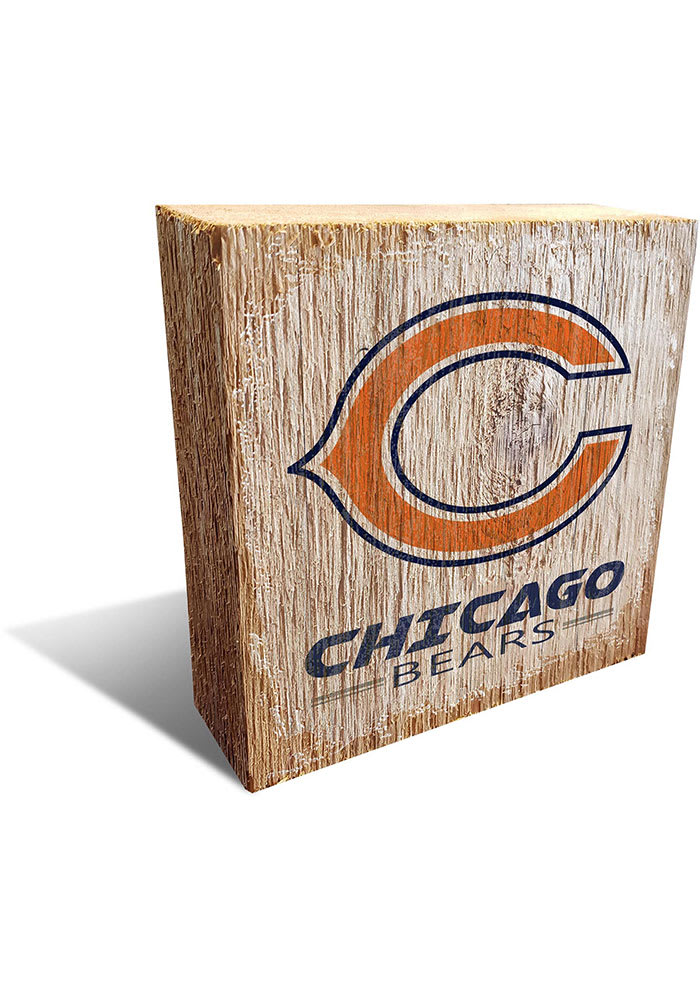 Chicago Bears Team Logo 6X6 Block Sign