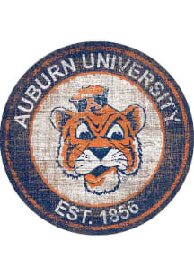 Auburn Tigers Round Heritage Logo Sign