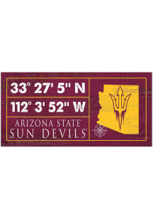 Arizona State Sun Devils Horizontal Coordinate Sign