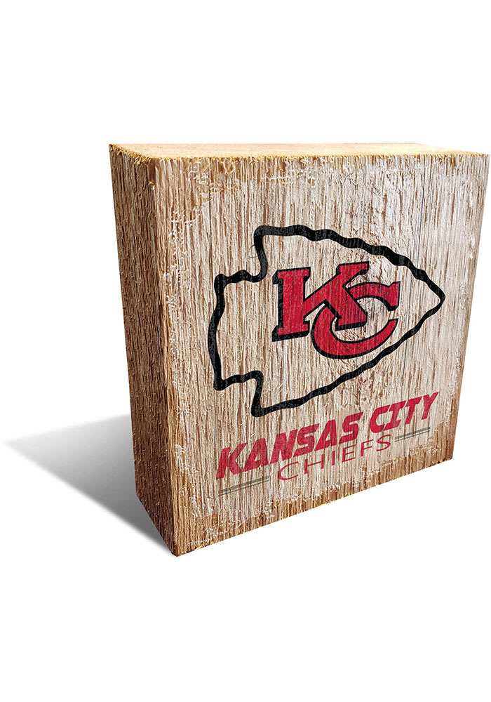 Kansas City Chiefs Team Logo 6X6 Block Sign