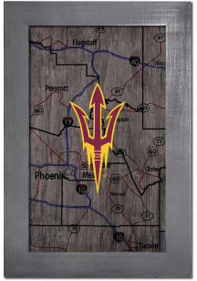 Arizona State Sun Devils City Map Sign