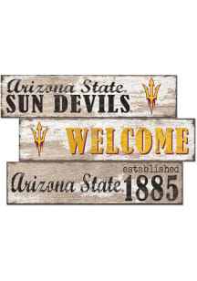 Arizona State Sun Devils Welcome 3 Plank Sign