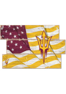 Arizona State Sun Devils Flag 3 Plank Sign