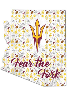 Arizona State Sun Devils 24 Inch Floral State Wall Art