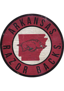 Arkansas Razorbacks 12 in Circle State Sign