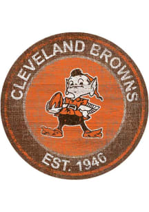 Cleveland Browns Round Heritage Logo Sign