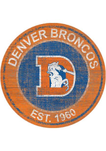 Denver Broncos Round Heritage Logo Sign