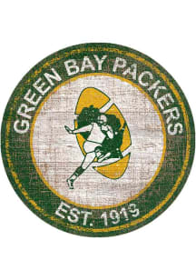 Green Bay Packers Round Heritage Logo Sign