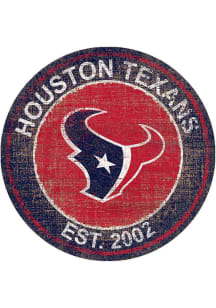 Houston Texans Round Heritage Logo Sign