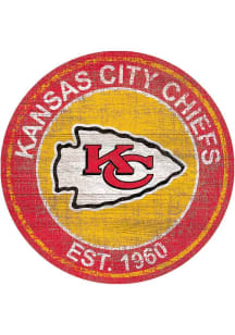 Kansas City Chiefs Round Heritage Logo Sign