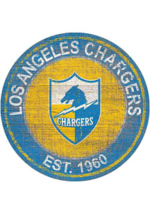 Los Angeles Chargers Round Heritage Logo Sign