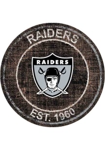 Las Vegas Raiders Round Heritage Logo Sign
