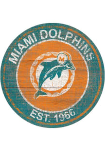 Miami Dolphins Round Heritage Logo Sign