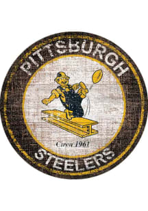Pittsburgh Steelers Round Heritage Logo Sign