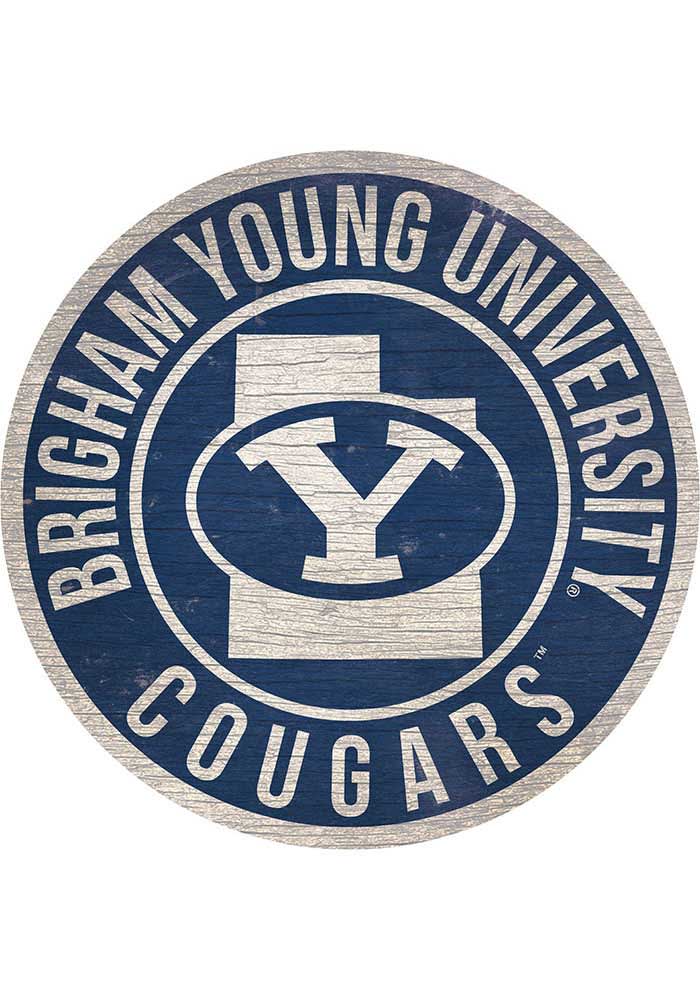 BYU Cougars 12 in Circle State Sign