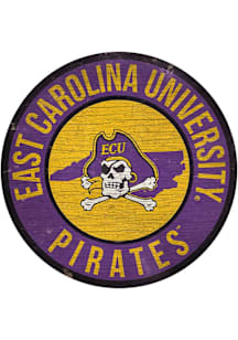 East Carolina Pirates 12 in Circle State Sign - Purple