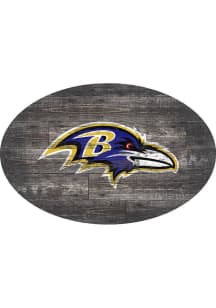 Baltimore Ravens 46in Distressed Wood Oval Sign