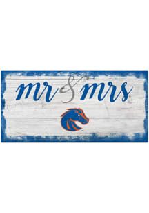 Boise State Broncos Script Mr and Mrs Sign