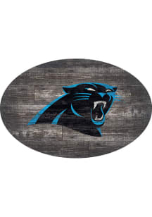 Carolina Panthers 46in Distressed Wood Oval Sign