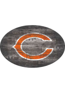 Chicago Bears 46in Distressed Wood Oval Sign