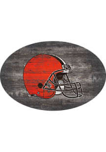 Cleveland Browns 46in Distressed Wood Oval Sign