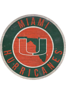 Miami Hurricanes 12 in Circle State Sign