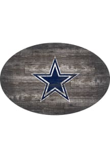 Dallas Cowboys 46in Distressed Wood Oval Sign