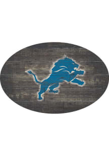 Detroit Lions 46in Distressed Wood Oval Sign