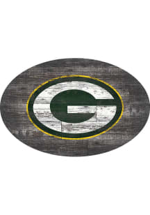 Green Bay Packers 46in Distressed Wood Oval Sign