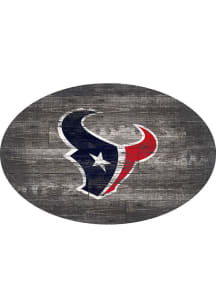 Houston Texans 46in Distressed Wood Oval Sign