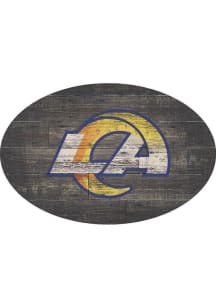 Los Angeles Rams 46in Distressed Wood Oval Sign