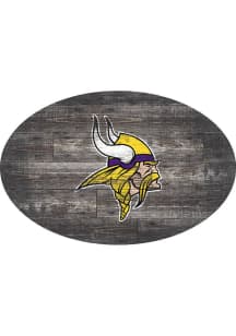 Minnesota Vikings 46in Distressed Wood Oval Sign