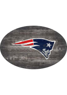 New England Patriots 46in Distressed Wood Oval Sign