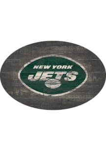 New York Jets 46in Distressed Wood Oval Sign