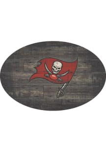 Tampa Bay Buccaneers 46in Distressed Wood Oval Sign
