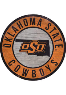 Oklahoma State Cowboys 12 in Circle State Sign