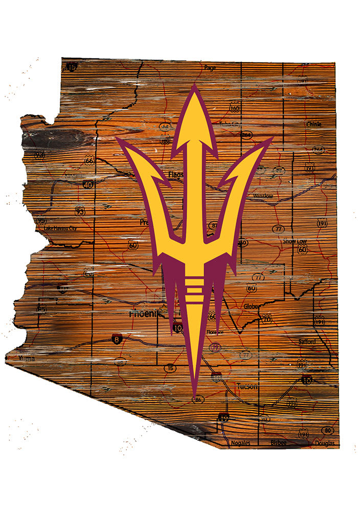 Arizona State Sun Devils Distressed State 24 Inch Sign