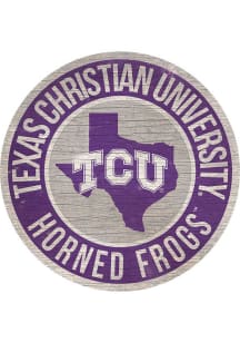 TCU Horned Frogs 12 in Circle State Sign