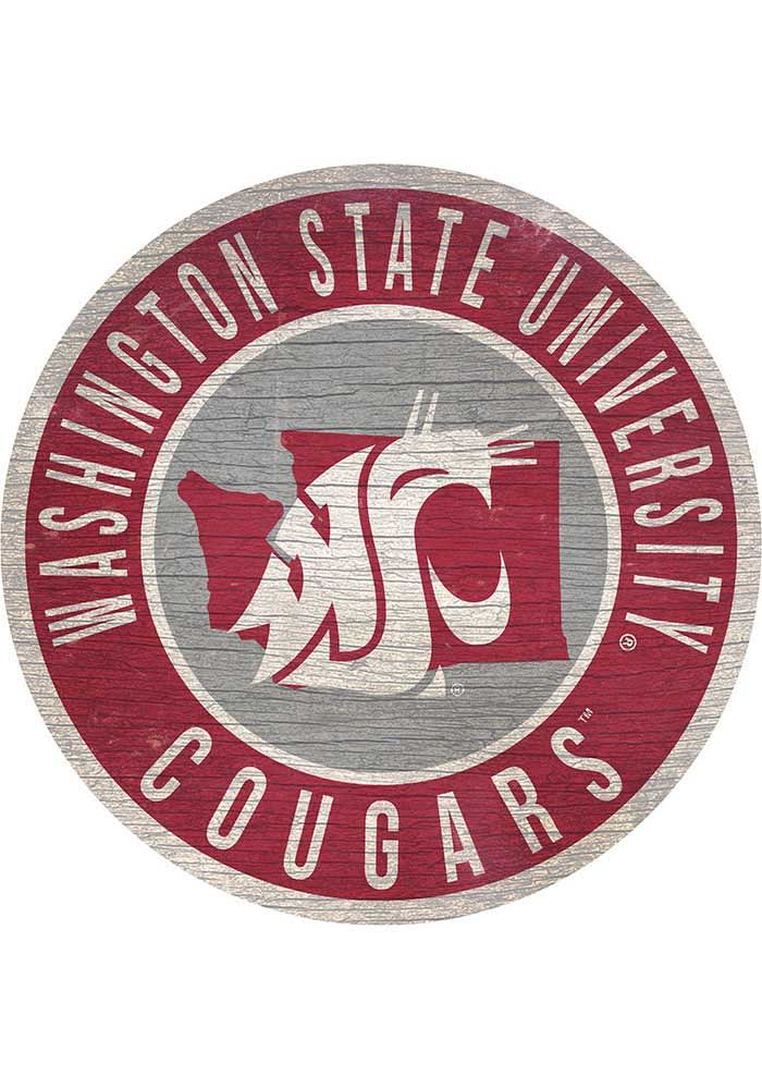 Washington State Cougars 12 in Circle State Sign