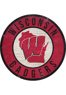 Wisconsin Badgers 12 in Circle State Sign