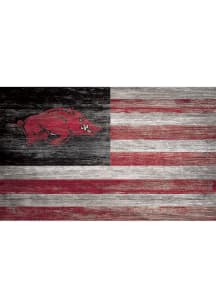 Arkansas Razorbacks Distressed Flag 11x19 Sign