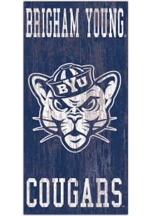 BYU Cougars Heritage Logo 6x12 Sign