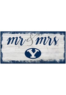 BYU Cougars Script Mr and Mrs Sign