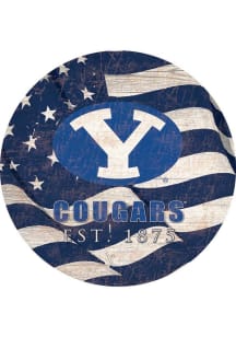 BYU Cougars 24in Flag Circle Sign