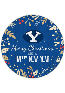 BYU Cougars Merry Christmas and New Year Circle Sign