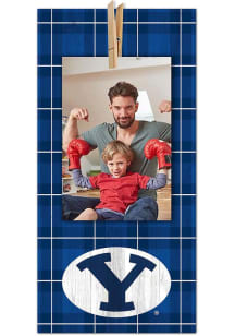 BYU Cougars Plaid Clothespin Sign