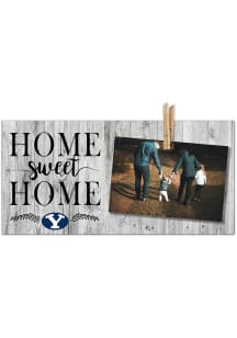 BYU Cougars Home Sweet Home Clothespin Picture Frame