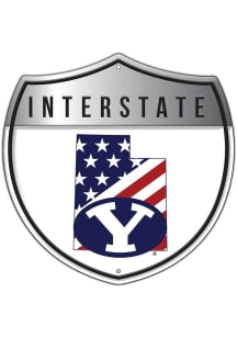 BYU Cougars Patriotic Interstate Metal Sign