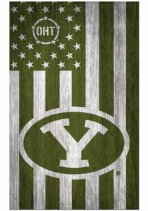 BYU Cougars 11x19 OHT Military Flag Sign